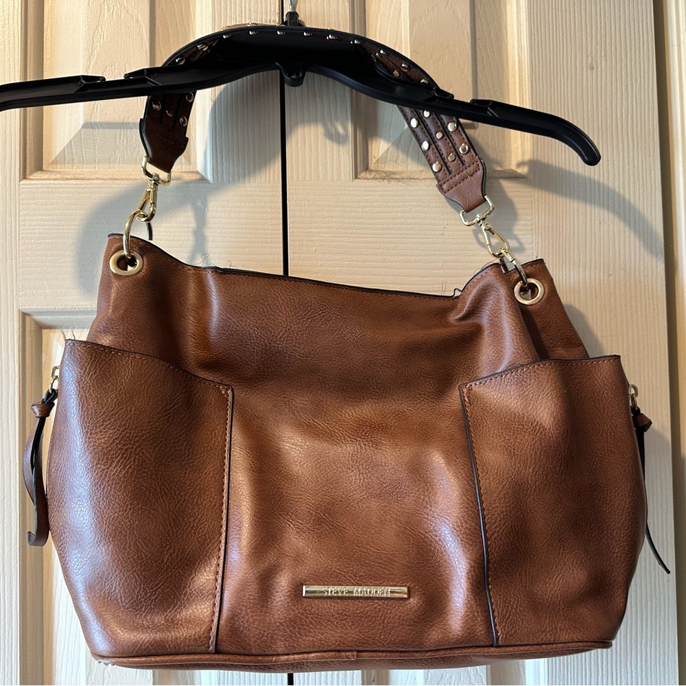 Steve Madden Tan Leather Shoulder Bag